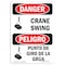 Signmission Safety Sign, OSHA Danger, 10" Height, Crane Swing Bilingual Spanish OS-DS-D-710-VS-1110 - alternate 1